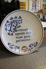 Piatto GULF Buon Ricordo Maiolica Ubaldo Grazia Deruta Vintage Stazione Servizio