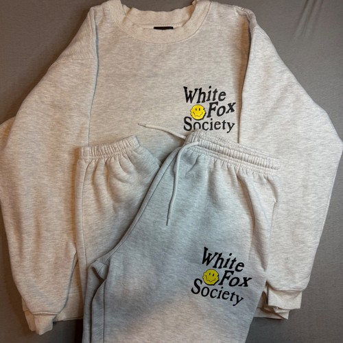 Set felpa joggers white - e,