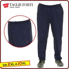 Pantaloni Tuta Uomo TAGLIE FORTI Cotone garzato blu Maxfort da 2XL a 10XL