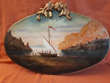 cimasa sovraporta in legno Cm 50x34. Dipinto Ad Olio