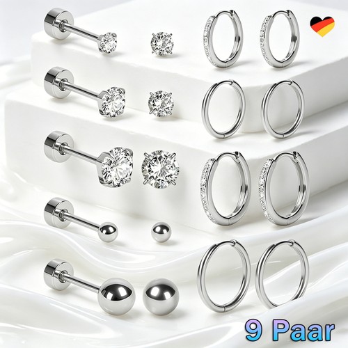 Set paia orecchini argento - set,