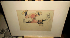 Disney & Art group Londres - Ancienne sérigraphie dingo(Goofy)-How to swim(1942)