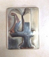 NUMERO CIVICO IN OTTONE LUCIDO "4" ALUBOX, ALTISSIMA QUALITA'