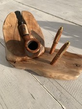 Set Da Scrivania In Legno D’ulivo Con Pipa E Penne Iridium Point