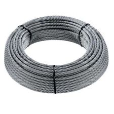 Fune Cavo Corda Acciaio Zincato 72 Fili Diametro 2,3,4,5,6,8mm 10/25mt