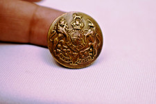 Antico British Ottone Bottoni Stemma Reale Militare Uniforme da Collezione