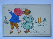 GUIDETTI cartolina DIPINTA