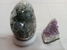 Minerale Drusa di celestina e ametista