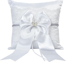 Cuscino Fedi Nuziali, Matrimonio Decorazione Cuscino per Fedi Nuziali Bianco Cus