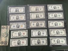 Usa Banconote Dollari Bollino Sigillo Giallo Rosso Blu 16 pezzi