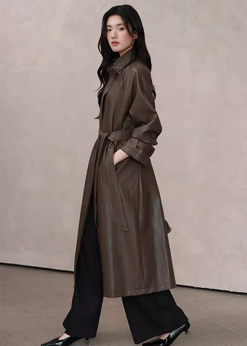 Cappotto lungo marrone scuro - lungo,