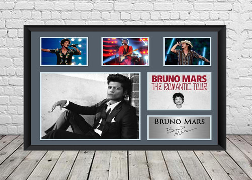 Bruno mars signed poster photo - mars,