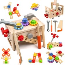 AiTuiTui Attrezzi in Legno Bambini Montessori Giochi 29 Pezzi Cassetta con de
