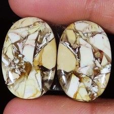 Coppia Di Cabochon In Giada