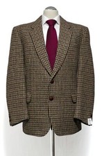 Atelier Torino Harris Tweed Giacca 27,5 Braun a Quadri 2-Knopf Annata come Nuovo
