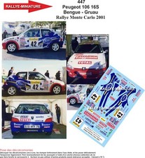 DECALS 1/18 REF 0447 PEUGEOT
