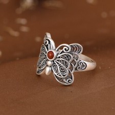 I05 Anello Farfalla con Rosso