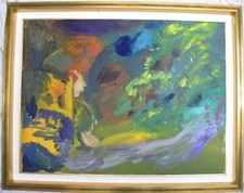 Ernesto TRECCANI (Milano 1920-2009) LA CURVA Olio su tela cm 60x80 anno 1998