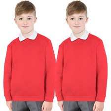Bambine Ragazzi Rosso Scout Scuola Uniforme Maglione Confezione Di 2 Cardi 3-13