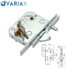 SERRATURA A GANCIO ENTRATA 60MM CONTROPIASTRA E CILINDRO ART.350 COMBI ARIALDO