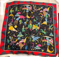 Sciarpa di seta marina Piero Guidi 34,3 x 34,3 pollici made in Italy Magic Circus