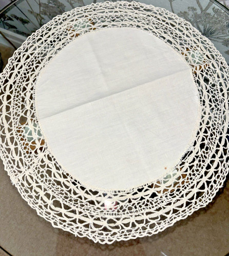 Vintage ivory linen large - ivory,