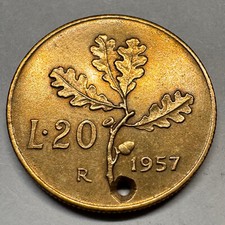 1957 Italy 20 Lire- Beautiful