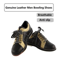 Men Genuine Leather Bowling Shoes Male Soft Anti-slip Footwear Bowling Trainers