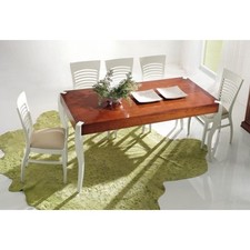 TAVOLO BICOLORE LACCATO BIANCO