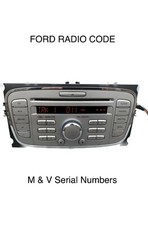 Codice Radio Ford Seriale M V
