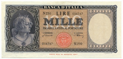 1000 lire italia - italia, di