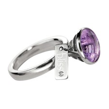 Anello Donna BLISS 20004463 Acciaio Misura 14 Diamante Pietra Viola Quarzo