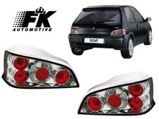 Fanali Tuning Stop POSTERIORI Luci Peugeot 106 MK2 1996-2003 Design Cromato