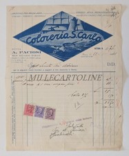 COLORERIA S. CARLO DITTA PACIOSI - Carta Intestata con Marche da Bollo Roma 1941