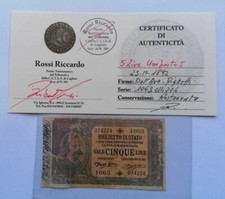 Banconota 5 LIRE Umberto I del