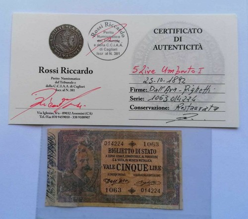 Banconota lire umberto del - 5,