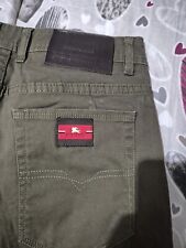 Burberry Pantalone Classico Uomo Verde Cotone Pinces 