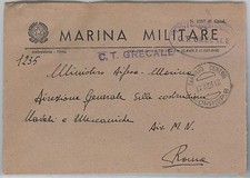 ITALIA  - FRANCHIGIA MILITARE: MARINA - Nave : C.T. GRECIALE 1953 Weather Meteo