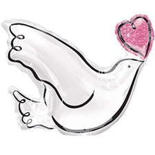 Pallone Sposi colombe e cuori