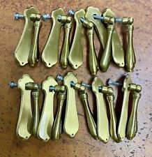 Set 10 Pomelli a Goccia Pendente Maniglie per Ante o Cassetti In Ottone Vintage