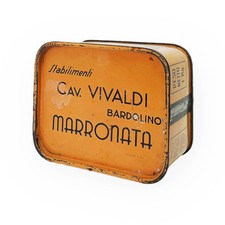 ND * Scatola, Barattolo in Latta "Marronata Cav. Vivaldi - Bardolino" (B)