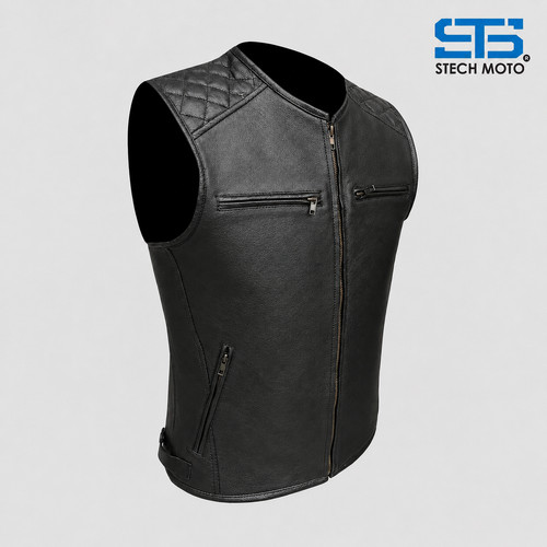 Moto gilet pelle - gilet, in