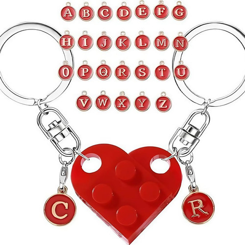 Portachiavi coppia cuore rosso - coppia,