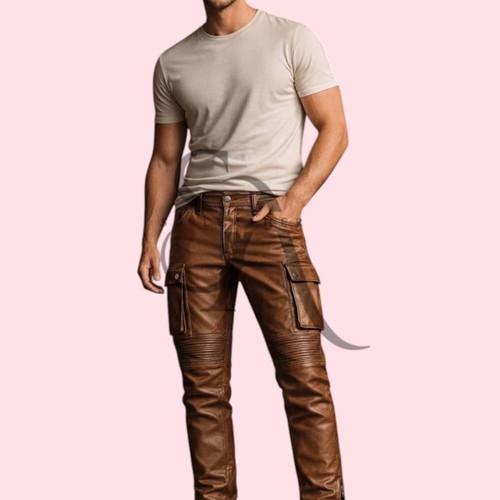 Pantalone uomo pelle - , marrone