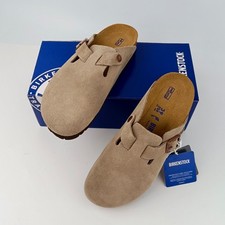 Scarpe comode Birkenstock Boston plantare morbido pelle scamosciata zoccoli tortora 37-45