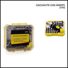 KIT PUNTE CACCIAVITE 31 PEZZI INTERCAMBIABILI VARIE MISURE VITE STELLA FISSO ECC