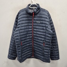Giacca cappotto da passeggio Rab Altus Cirrus Pertex Quantum Puffer imbottito blu navy taglia XXL