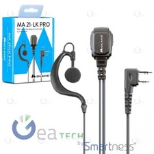 AURICOLAE CON MICROFONO A L CON PRESA 2 PIN MIDLAND MA21-LK PRO KENWOOD C1496.01