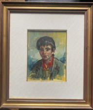 Dipinto A Olio Giovane Con