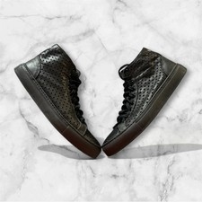 Sneakers High-Top Daniele Alessandrini - Pelle Traforata Nere - T. 42